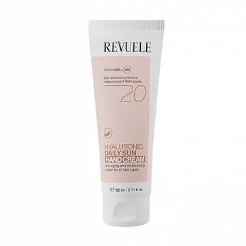 Ежедневный солнцезащитный крем для рук Revuele Hyaluronic Daily Sun Hand Cream, SPF 20, с гиалуроновой кислотой, 80 мл Ежедневный солнцезащитный крем для рук Revuele Hyaluronic Daily Sun Hand Cream, SPF 20, с гиалуроновой кислотой, 80 мл