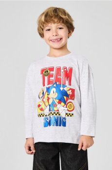 Бавовняна футболка з принтом Sonic the Hedgehog - сірий