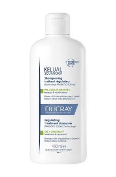 Регулирующий шампунь для волос Ducray Kelual Squanorm Regulating Treatment Shampoo против жирной перхоти, 400 мл