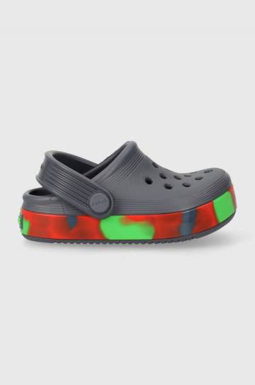 Детские шлепанцы Crocs OFF COURT GLOW BAND CLOG цвет серый Детские шлепанцы Crocs OFF COURT GLOW BAND CLOG цвет серый