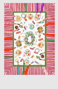 Скатерть HAND ON XMAS с льном