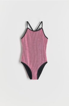Reserved - Суцільний купальник з вирізом - рожевий - 698EB-30X