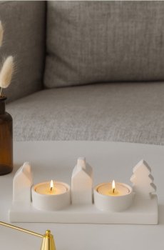 Керамічний підсвічник - білий