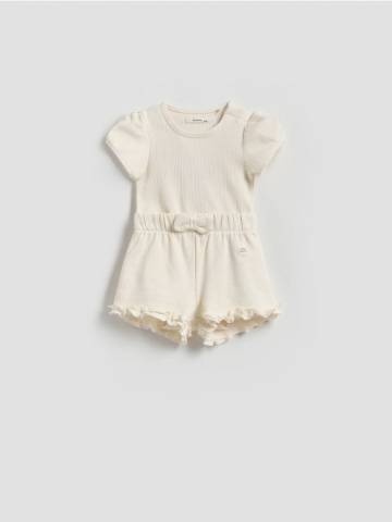 Reserved - BABIES` BODY SUIT & SHORTS - кремовий - 9732X-01X Reserved - BABIES` BODY SUIT & SHORTS - кремовий - 9732X-01X