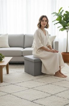 Пуф із функцією зберігання - сірий