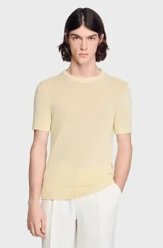 Мужской белый джемпер Белый L Sandro SHPTR00655_Butter cream
