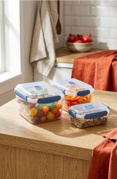 Контейнери для їжі з кришкою 3 pack - синій