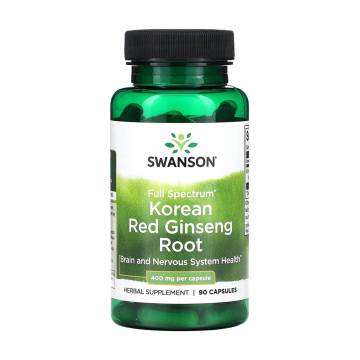 Корень красного корейского женьшеня Swanson Korean Red Ginseng Root 400 мг, 90 капсул Корень красного корейского женьшеня Swanson Korean Red Ginseng Root 400 мг, 90 капсул