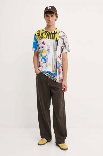 Хлопковая футболка Desigual ASAF мужская цвет бежевый узорная 24WMTK13 Хлопковая футболка Desigual ASAF мужская цвет бежевый узорная 24WMTK13