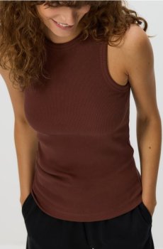 Reserved - Бавовняний топ - коричневий - 6167E-88X