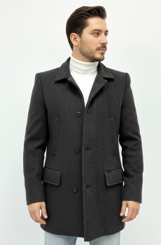 Шерстяное утепленное полупальто VR-NG-712-dark-grey