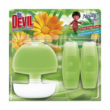 Туалетный блок для унитаза Dr. Devil Весенние джунгли, 3*55 мл Туалетный блок для унитаза Dr. Devil Весенние джунгли, 3*55 мл