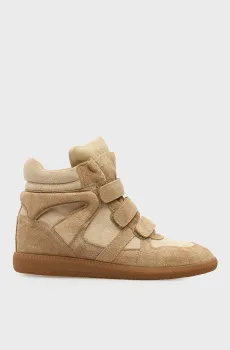 Женские бежевые замшевые хайтопы Tilla Бежевый 36 PRPY PRFLT8725W