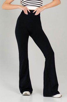 Бесшовные спортивные легинсы-клёш женские Flexit Flexing Leggings Faboluose, Black-Black, размер S