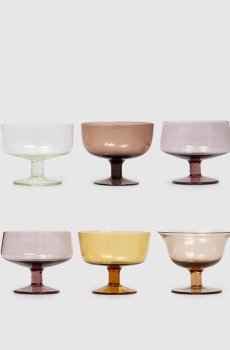Набор стеклянных десертных чаш 6 шт