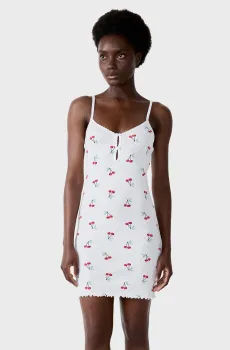 Женская белая ночная рубашка с узором CHERRY Белый L Etam 6554965