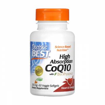 Коэнзим Q10 Doctors Best High Absorption CoQ10 With Bioperine 200 мг, 60 гелевых капсул Коэнзим Q10 Doctors Best High Absorption CoQ10 With Bioperine 200 мг, 60 гелевых капсул