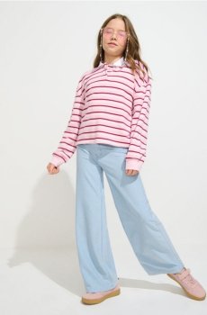 Джинси широкого крою з високою талією - синій