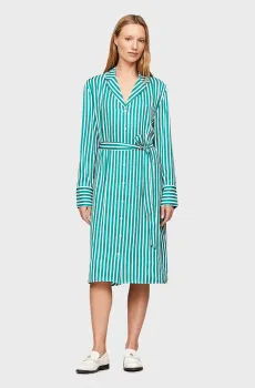 Женское платье в полоску FLUID STRIPE LS MIDI Разноцветный S Tommy Hilfiger WW0WW41594