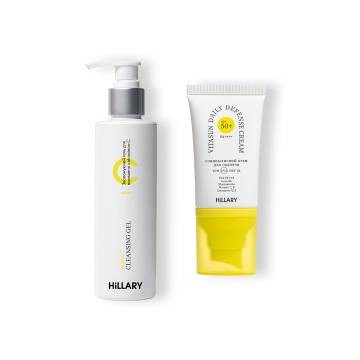 Гель для вмивання з вітаміном С + Сонцезахисний крем для обличчя SPF 50+ Гель для вмивання з вітаміном С + Сонцезахисний крем для обличчя SPF 50+