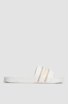 Женские белые слайдеры HILFIGER POOLSLIDE WITH WEBBING Белый 36 Tommy Hilfiger FW0FW07845