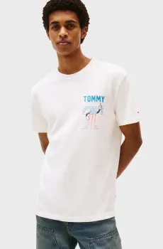 Мужская белая футболка REG USA SCRIPT Белый L Tommy Jeans DM0DM21914