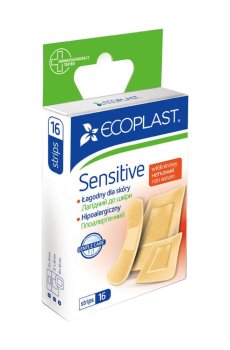Набор медицинских пластырей Ecoplast Sensitive нетканных, 16 шт