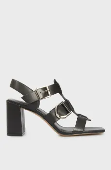 Женские черные кожаные босоножки Nurella Черный 39 PRPY PRSLT9922W