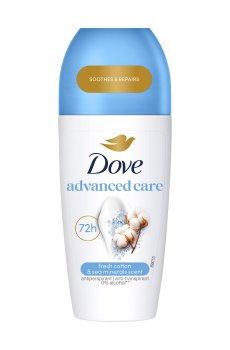 Шариковый антиперспирант женский Dove Advanced Care 72H Свежесть нежного хлопка и морских минералов, 50 мл