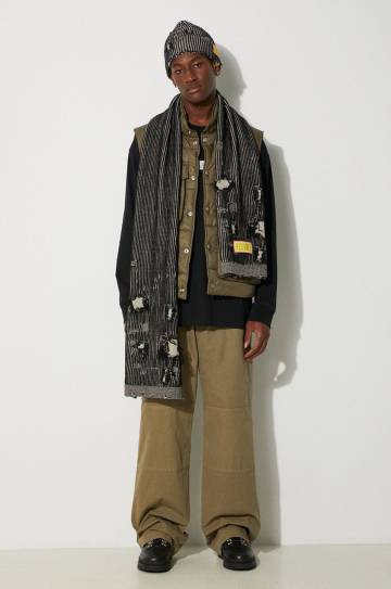 Хлопковые брюки MM6 Maison Margiela цвет зелёный прямые SH0KA0029.S78548 Хлопковые брюки MM6 Maison Margiela цвет зелёный прямые SH0KA0029.S78548