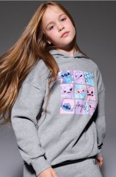 Худі з принтом Lilo & Stitch - сірий