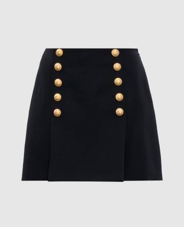 Черная юбка мини из шерсти