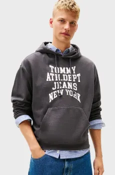 Мужское темно-серое худи 90S VARSITY Серый XL Tommy Jeans DM0DM22082