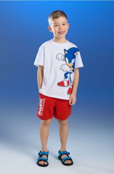 Комплект із футболки з шортами - білий