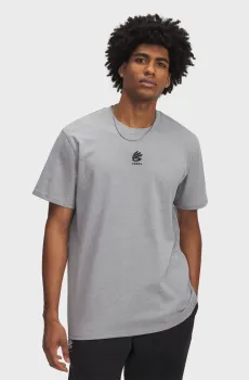 Мужская серая футболка Curry Hvyweight Logo Tee Серый XL Under Armour 1387107-035