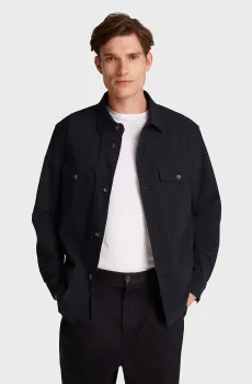 Мужская темно-синяя рубашка DC TECH OVERSHIRT Синий S Tommy Hilfiger MW0MW37676