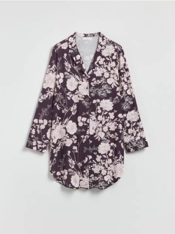 Reserved - Нічна сорочка з візерунком - темно-фіолетовий - 931EX-49X