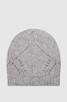 Серая шапка с шерстью альпаки
