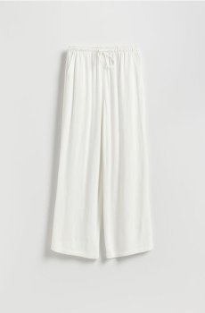 Reserved - Вільні штани з льоном - кремовий - 457FM-01X