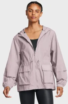 Женская пудровая ветровка Crinkle Woven Jacket Розовый M Under Armour 1386455-015