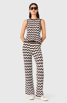 Женский жилет с узором Разноцветный 34 MAJE MFPTO01296_Brown-White