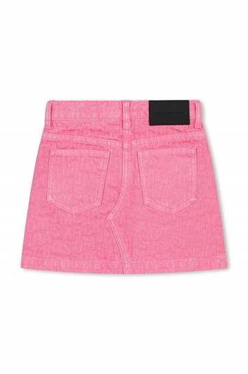 Детская джинсовая юбка Marc Jacobs цвет розовый mini прямая W60246 Детская джинсовая юбка Marc Jacobs цвет розовый mini прямая W60246