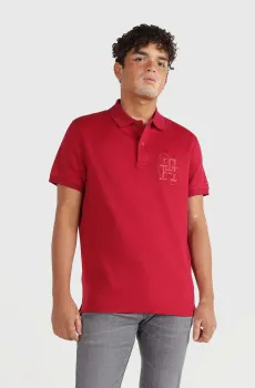 Мужское красное поло TWILL MONOGRAM REG Красный M Tommy Hilfiger MW0MW33576