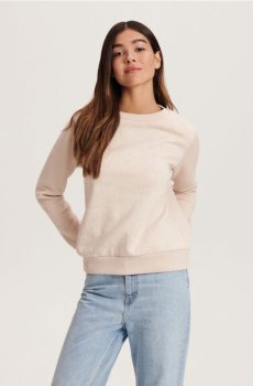 Reserved - Лонгслив из текстурированного трикотажа - пастельний рожевий - 6592V-03X