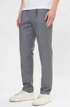 Мужские серые шерстяные брюки Серый 52 HUGO 50555239;034