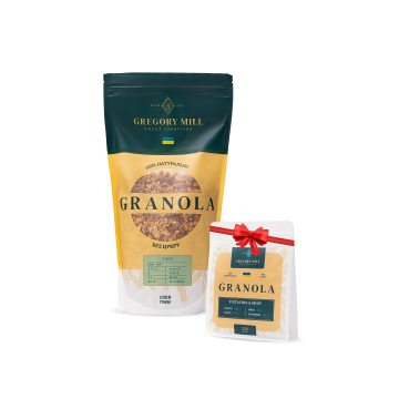 Набір граноли Mini Finik, 1 кг & Pistachio & Mint, 250 г у подарунок Gregory Mill Набір граноли Mini Finik, 1 кг & Pistachio & Mint, 250 г у подарунок Gregory Mill