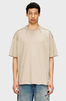 Мужская бежевая футболка T-CRAHOR-BOXT-T1 Бежевый S Diesel A19463 0NIAX