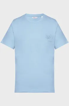 Женская голубая футболка REG TONAL SHIELD SS T-SHIRT Голубой XS Gant 4200262