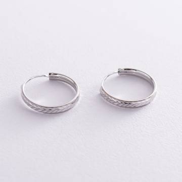 Серьги - кольца в серебре (2.0 см) 122948 Серьги - кольца в серебре (2.0 см) 122948
