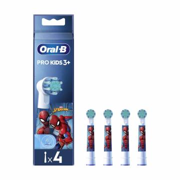 Сменные насадки для электрической зубной щетки Oral-B Pro Kids Spider-Man от 3 лет, 4 шт Сменные насадки для электрической зубной щетки Oral-B Pro Kids Spider-Man от 3 лет, 4 шт